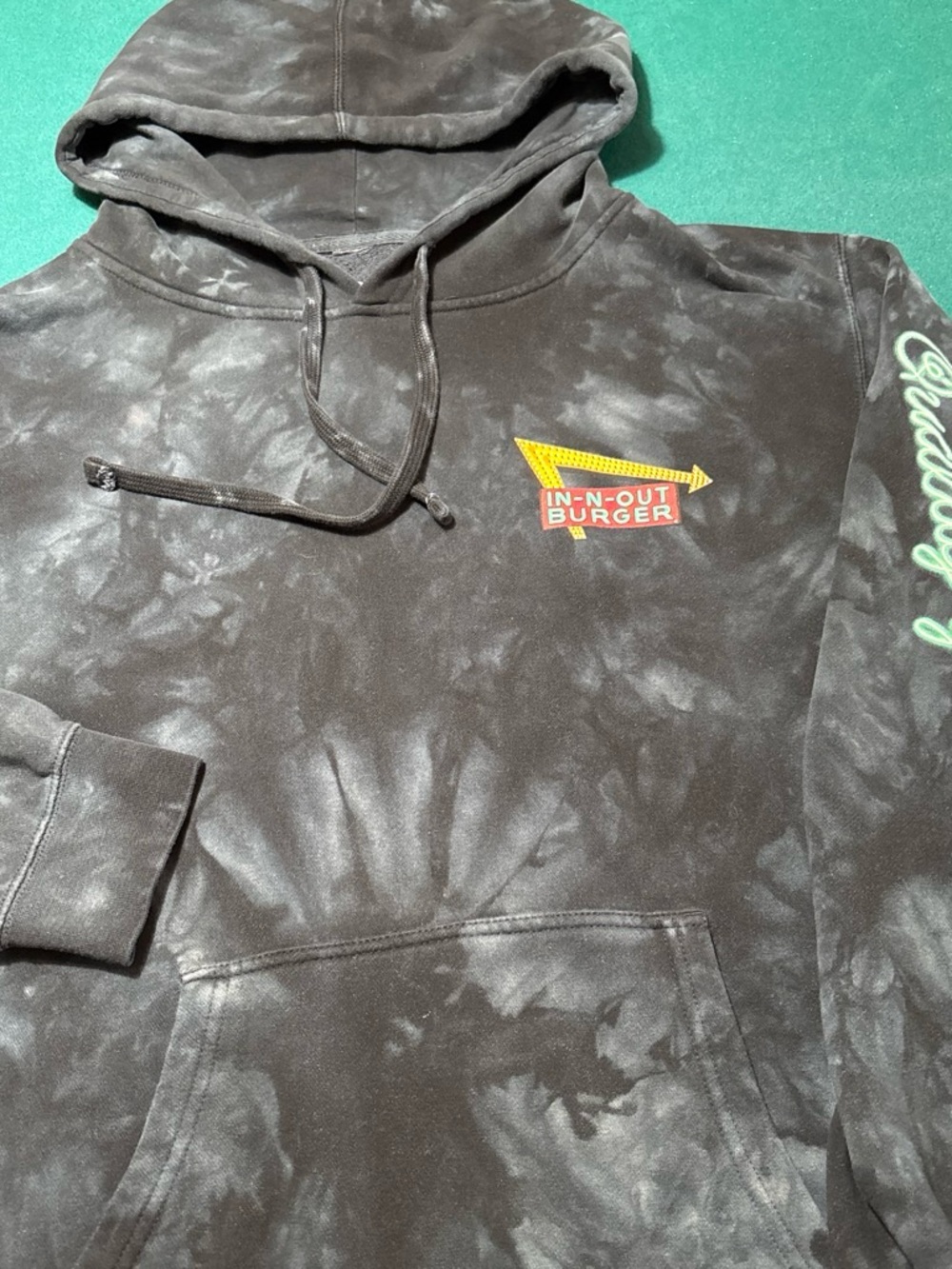 In N Out Black Tie-Dye Pullover Hoodie , L , $24